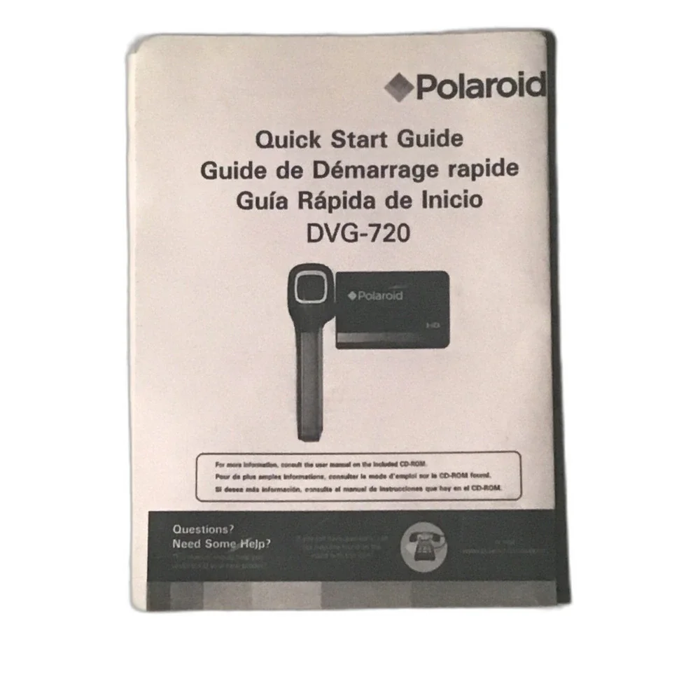 Polaroid DVG-720E Easy Grip HD Digital Camcorder - Black 720p Video 5MP Photos